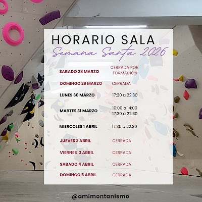 HORARIO SALA SEMANA SANTA 2026 HORARIO SALA SEMANA SANTA 2026