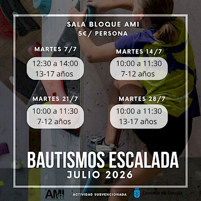 Bautismos de escalada – Julio 2026